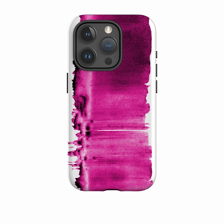 iPhone Tough Case - Pink Ink By Kitty Joseph Hand Feel Clear Back