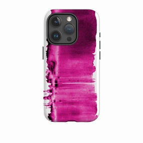 Soft Protection Layer Edge Shield iPhone Tough Case - Pink Ink By Kitty Joseph