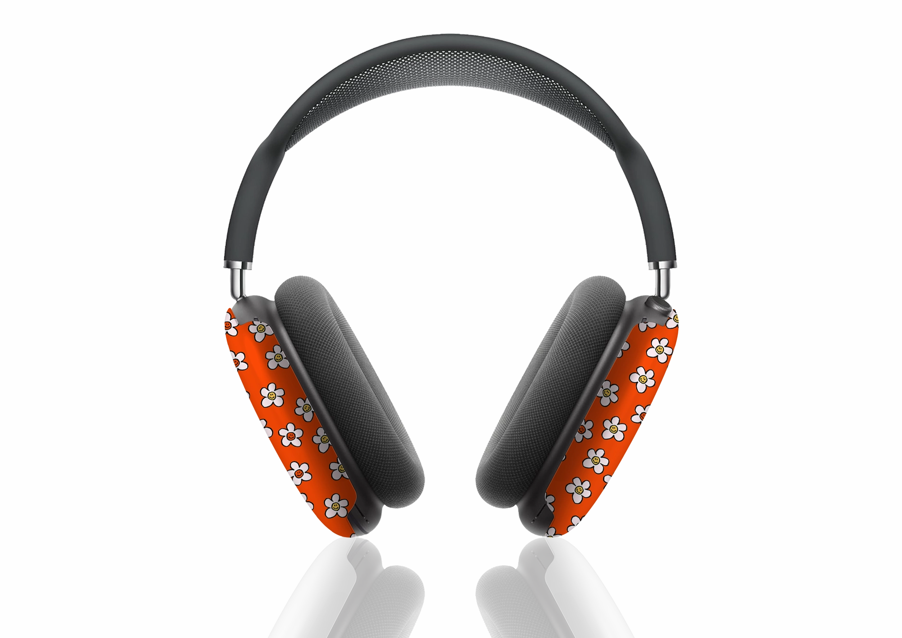 fashion lightweight commuter gradient shell shock resistant neon silicone travel shell Smiley Orange Airpod Max Case