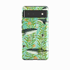 Raised Edges Desk Companion Google Tough Case -  Shark Reef By Katherine Quinn