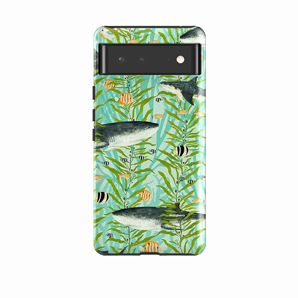 Raised Edges Desk Companion Google Tough Case -  Shark Reef By Katherine Quinn