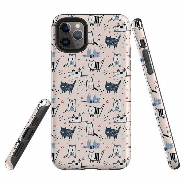 iPhone Tough Case - Meowise Soft Pattern Layer