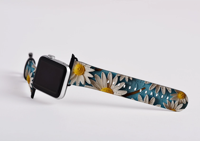 Wild Daisies II Apple Watch Strap Elegant feature Comfort Functional Look