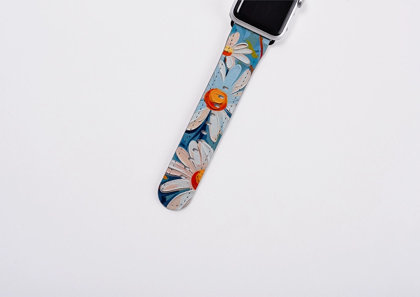 Modern Accessory Premium Sporty Finish Wild Daisies III Apple Watch Strap