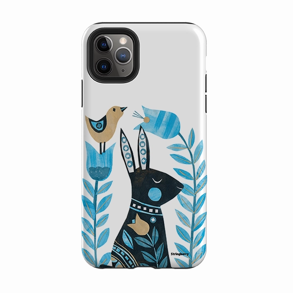 iPhone Tough Case - Folk Rabbit By Tracey English Vivid Texture