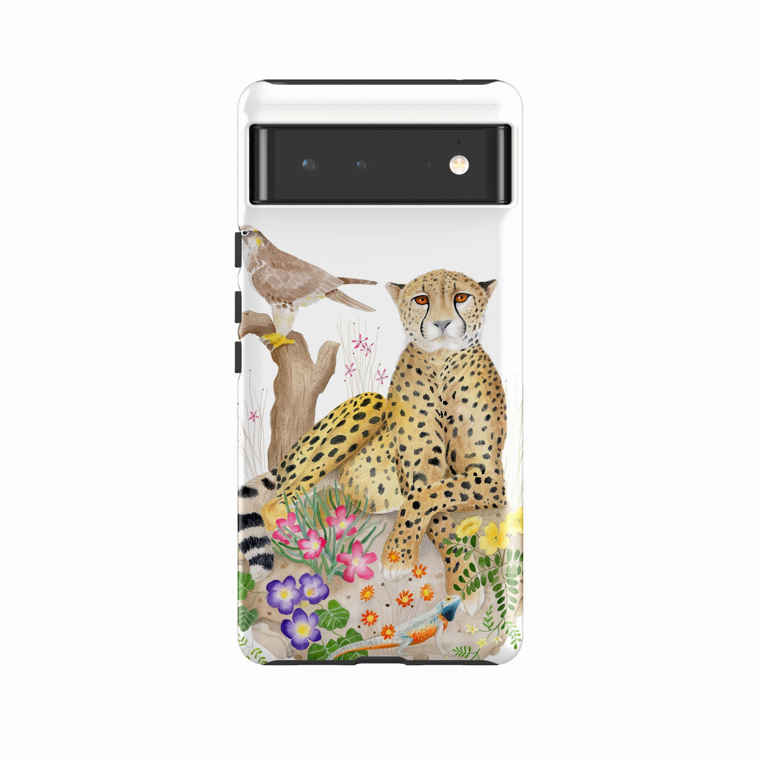 Minimal Edge Matte Coating Google Tough Case -  Botswana Cheetah By Bex Parkin