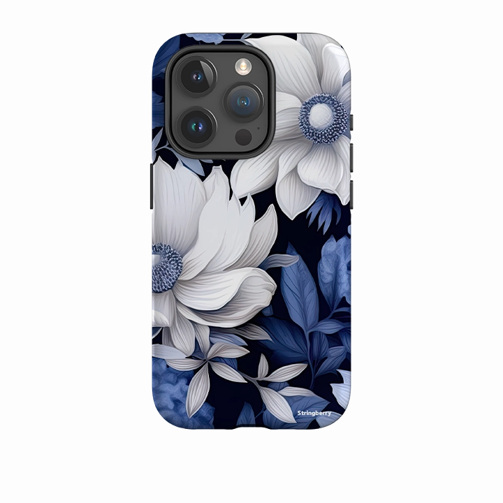 Soft Edge Detail iPhone Tough Case - Blue Nutberry III