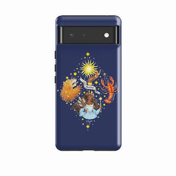 Handy Use Metal Texture Google Tough Case -  Summer Zodiac By Catherine Rowe