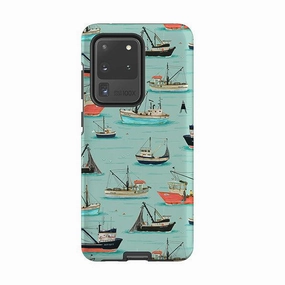 Impact shield Textured Comfort Samsung Tough Case - Fishing Boats By Katherine Quinn