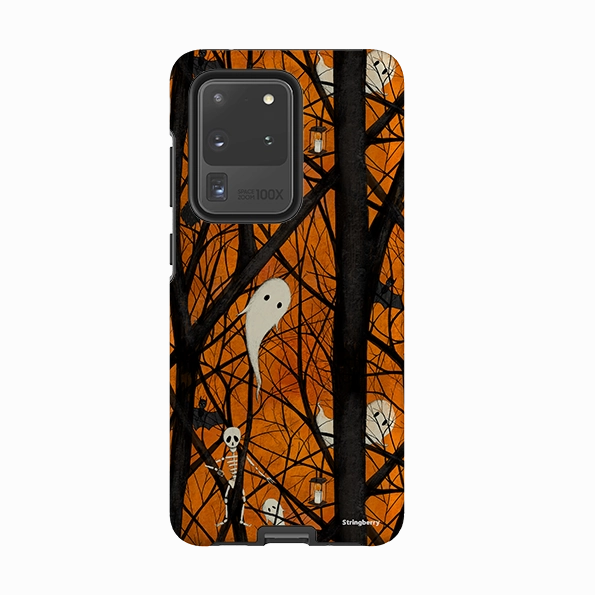 Textured Finish Protective Form Fit Samsung Tough Case - Halloween Pattern By Maja Lindberg