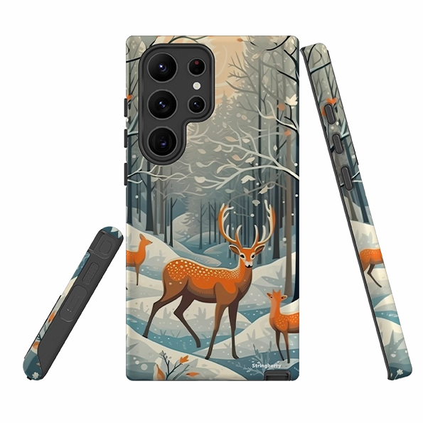 Minimal Aesthetic Marble Texture Samsung Tough Case - Winterscape III