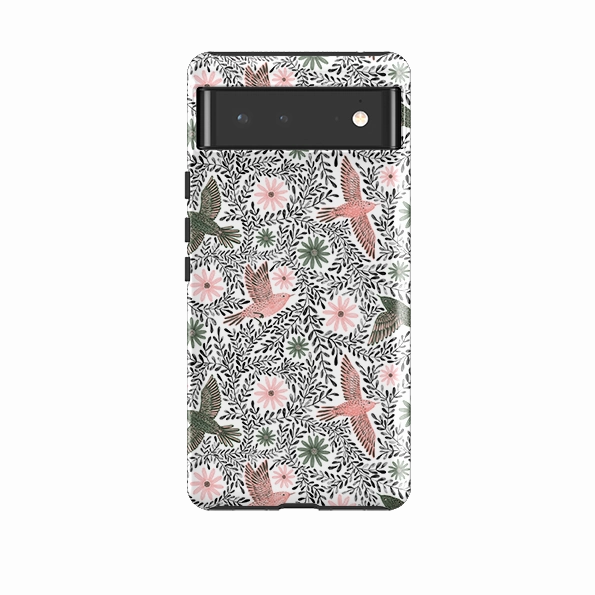 Google Tough Case -  Bird Pattern Black By Lee Foster Wilson Compact Style
