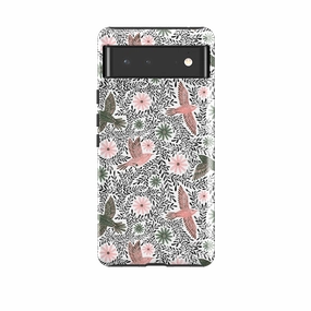 Google Tough Case -  Bird Pattern Black By Lee Foster Wilson Trendy Detailing
