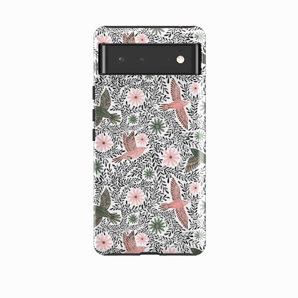 Google Tough Case -  Bird Pattern Black By Lee Foster Wilson Trendy Detailing