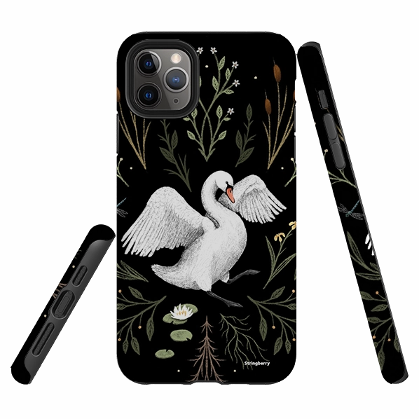 iPhone Tough Case - Swan By Anna Stead Durable Protection Layer