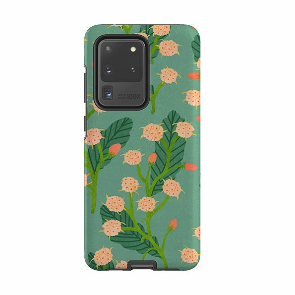 Samsung Tough Case - Summer Seeds Teal By Katherine Quinn Modern Pattern Layer Rugged Build