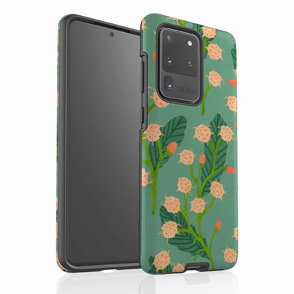 Samsung Tough Case - Summer Seeds Teal By Katherine Quinn Grip Enhanced