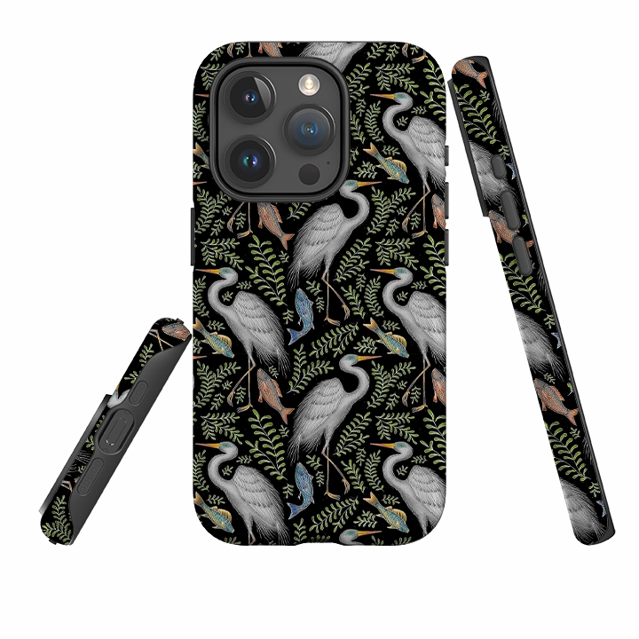 Patterned Design Smooth Protection iPhone Tough Case - Egret Pattern By Catherine Rowe