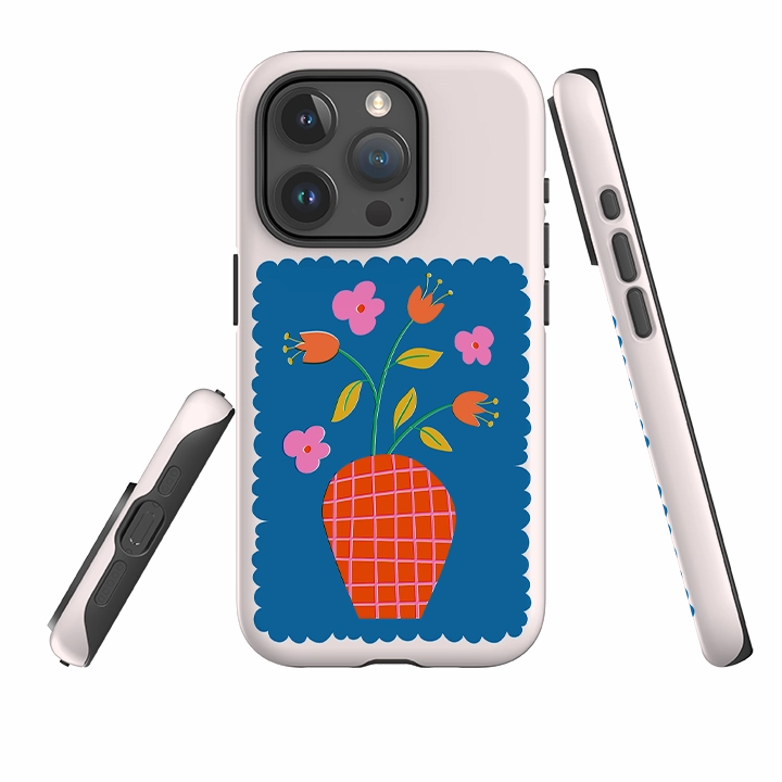 Shock shield Unique Artwork iPhone Case - Floral Stamp
