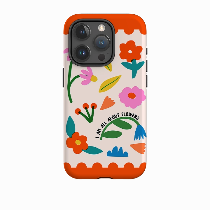 Colorful Design Polished Surface Texture iPhone Case - All about flowers