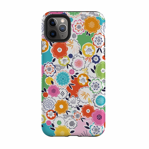 Tactile Buttons Anti Slip iPhone Tough Case - Flowers By Ali Brookes