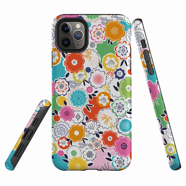Rugged Texture Slim Profiled iPhone Tough Case - Flowers By Ali Brookes