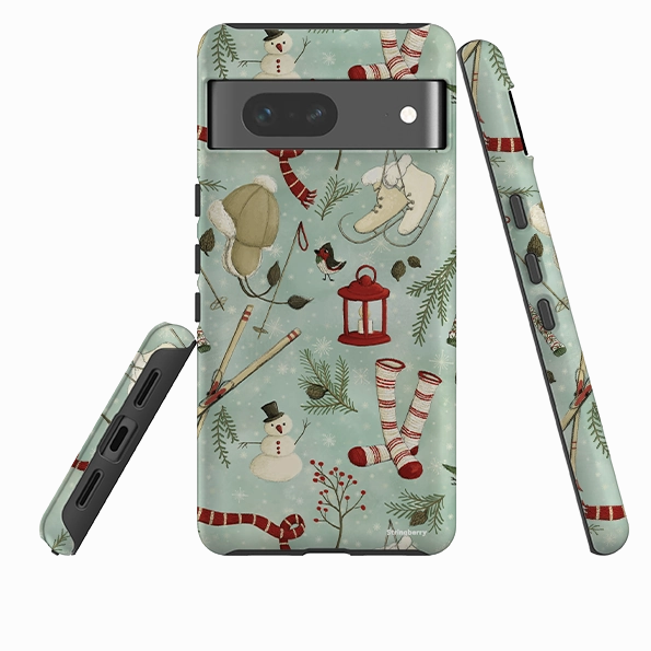 Hybrid Texture Layer Frosted surface Google Tough Case -  Winter Pattern By Maja Lindberg