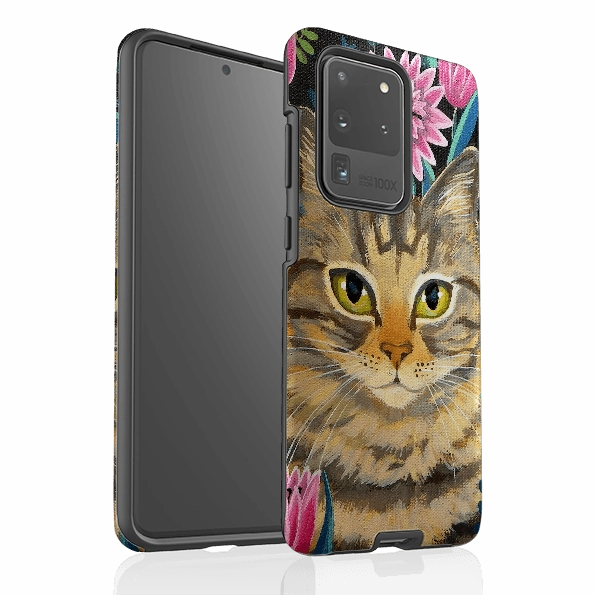 Slim Profiled Samsung Tough Case - Tabby Cat By Mary Stubberfield