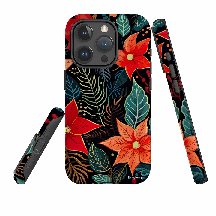 Trendy Look iPhone Tough Case - Red Winter Floral