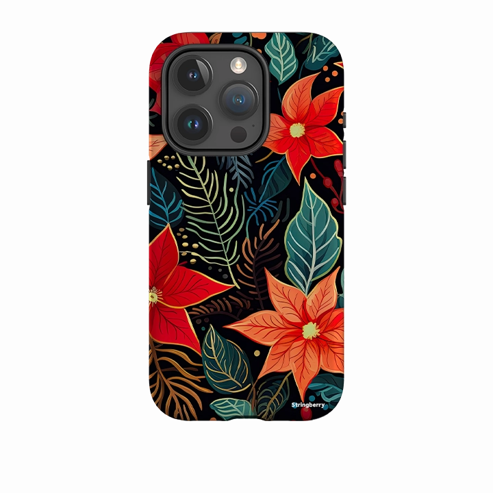 Smooth Form iPhone Tough Case - Red Winter Floral