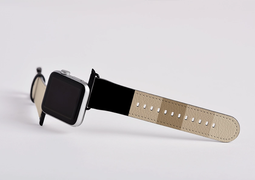 Modern Fashion Appeal Strong Closure Apple Watch Strap- Seoul Chroma Horizontal Stripe