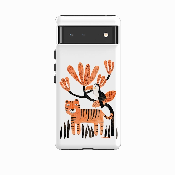 Google Tough Case -  Tiger And Toucan By Tracey English Creative Texture Hybrid Surface Layer