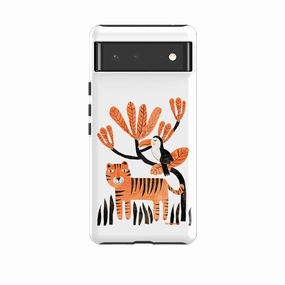 Google Tough Case -  Tiger And Toucan By Tracey English Creative Texture Hybrid Surface Layer