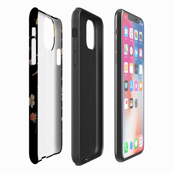 iPhone Tough Case - Floral Bumble Bees By Helen Ahpornsiri Compact Look Hard Shell