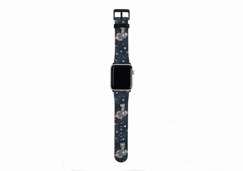 All Purpose Design Space Cat Apple Watch Strap