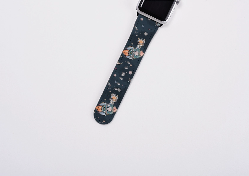 Premium Outdoor Look Elegant Functional Fit Space Cat Apple Watch Strap