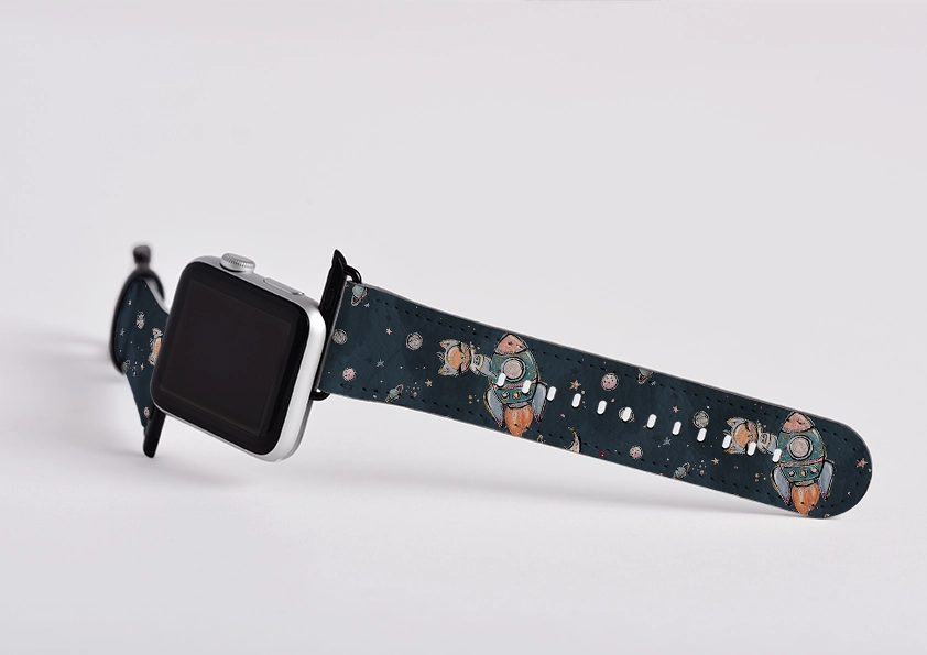 Sleek Comfort Fit Space Cat Apple Watch Strap