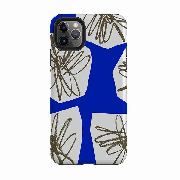 iPhone Tough Case - Blue Collage Flower By Kitty Joseph Strong Shell Premium Touch