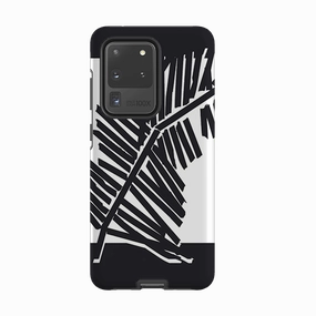 Soft Grip Layer Soft Material Samsung Tough Case - Palm Moon Silhouette By Kitty Joseph