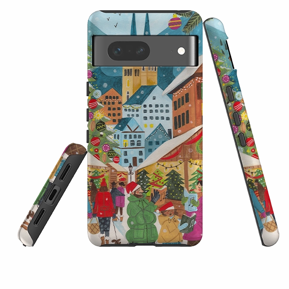 Smooth Craftsmanship Minimal Build Texture Google Tough Case - Christmas Market By Caroline Bonne Muller