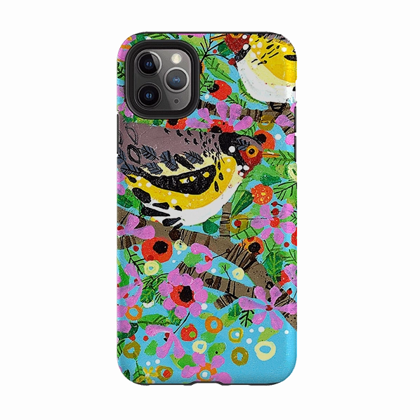 iPhone Tough Case - Finches By Claire West Protective Design Compact Protection