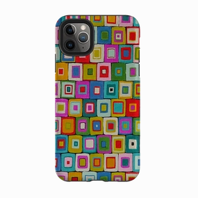 iPhone Tough Case - Atelier Blanket Squares Bright By Sarah Campbell Color Accent Premium Detail