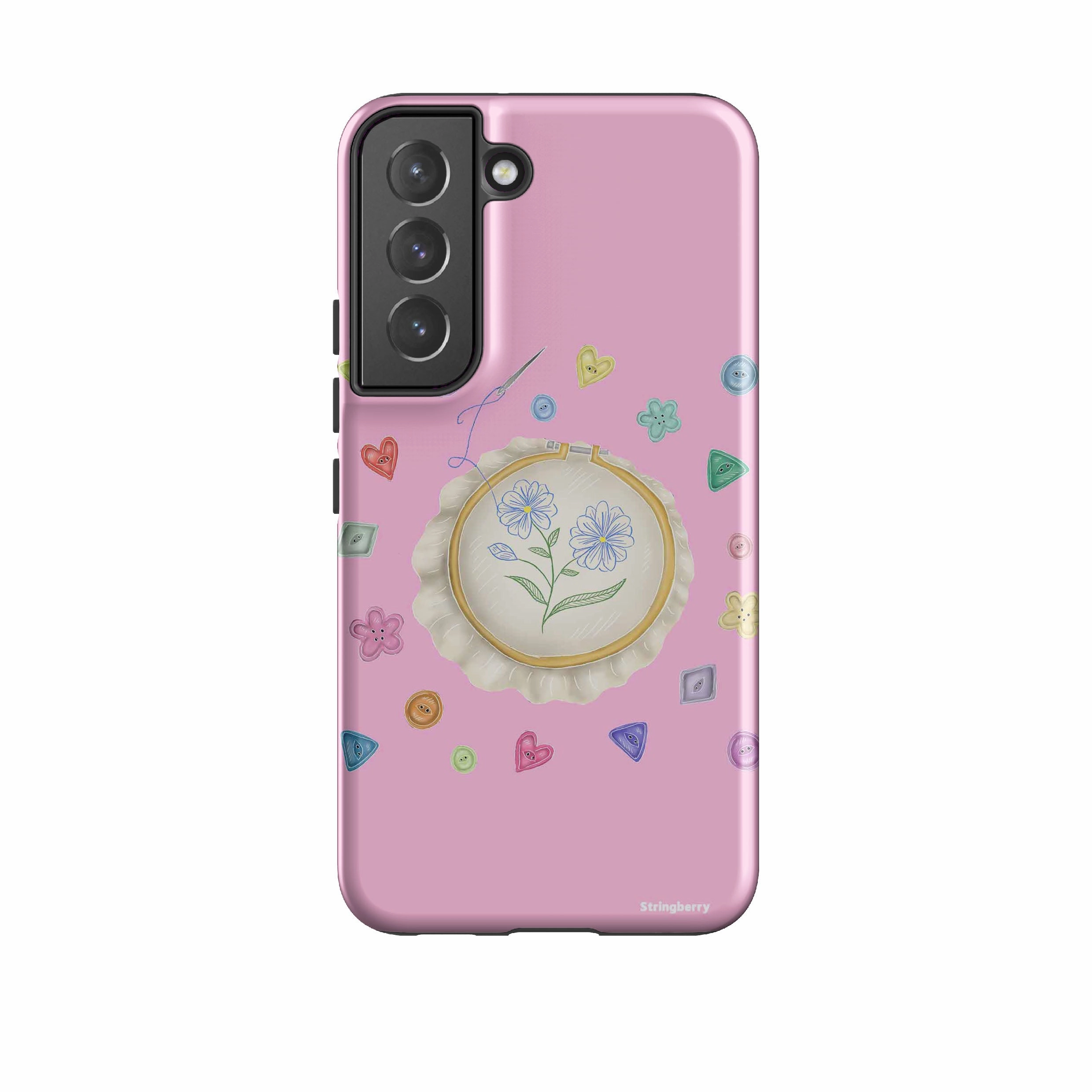 Smooth Craftsmanship Samsung Tough Case - Flower Buttons Needlework By Catherine Rowe