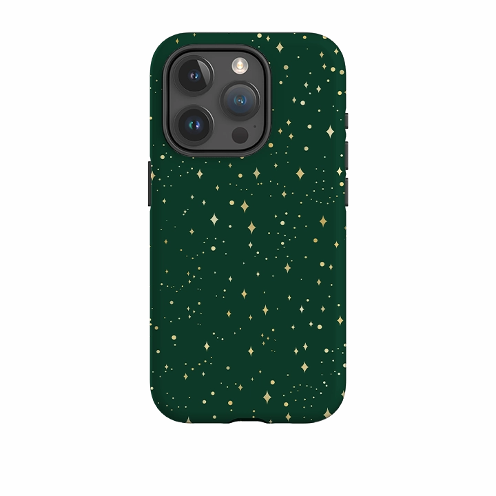 iPhone Tough Case - Forest Green Cosmos hybrid design Matte Touch