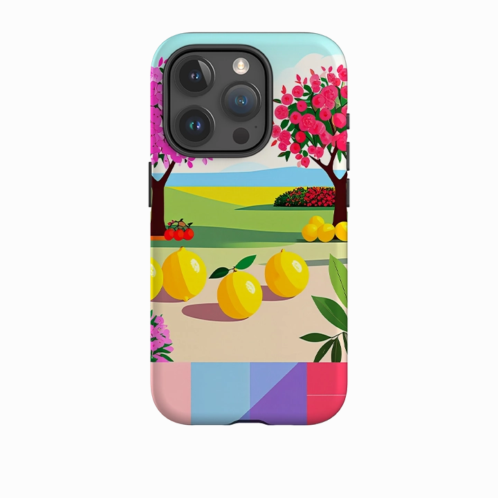 Slim Protection Shock Cushion iPhone Tough Case - Citrus Garden