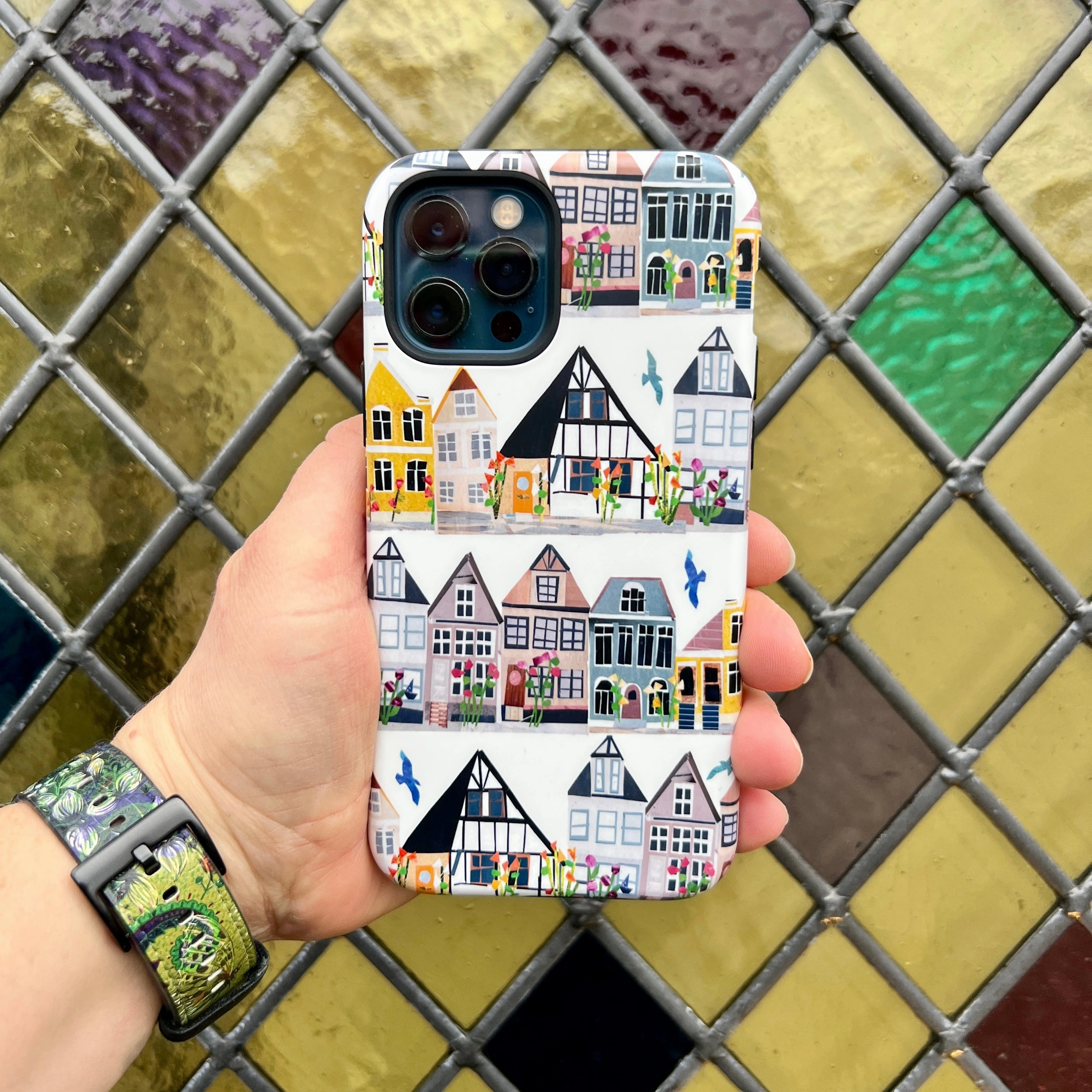 Shock shield Polished Detail Edge iPhone Tough Case - Danish Houses By Tracey English
