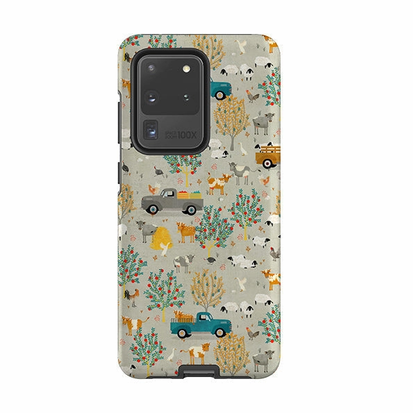 Outdoor Use Samsung Tough Case - Farm Life Grey By Katherine Quinn