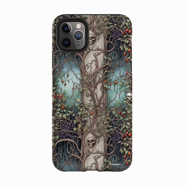 Sleek Detail Ergonomic grip iPhone Tough Case - Skull Trees
