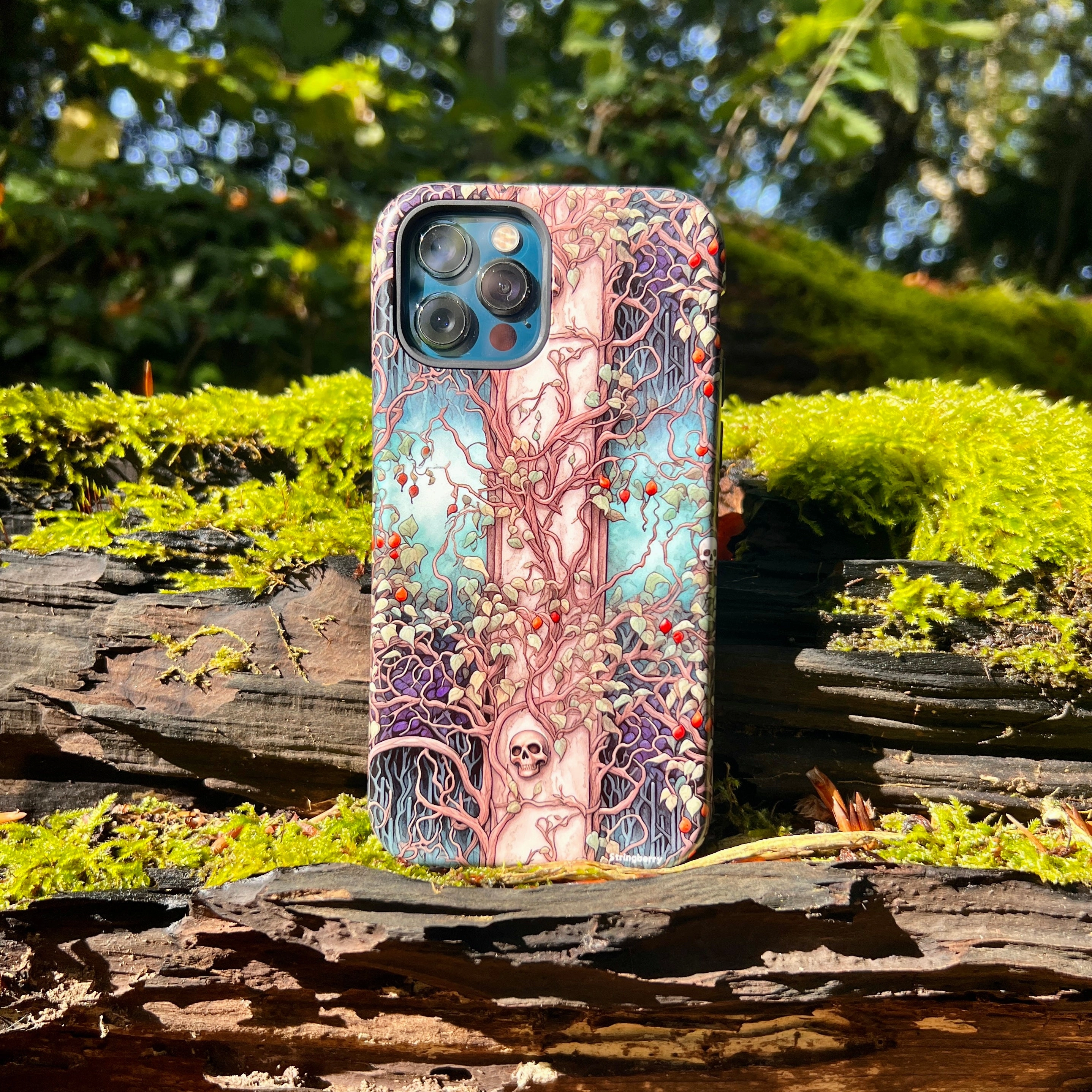 iPhone Tough Case - Skull Trees Minimal Style