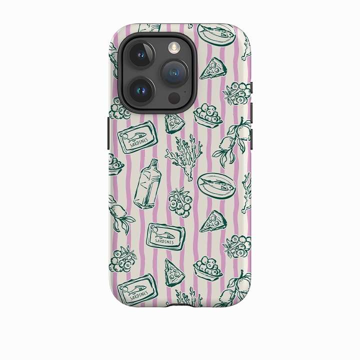 Textured Grip iPhone Case - Sardines and Gin